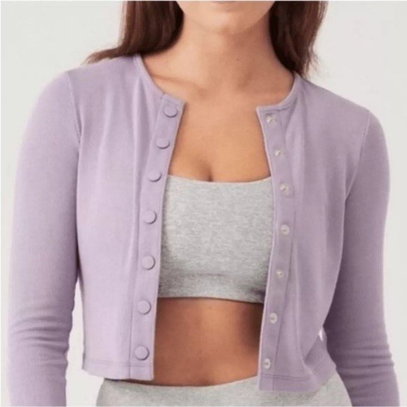 Outdoor Voices Cozy Rib Cropped Cardigan NWT - Picture 3 of 5